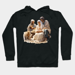 Watercolor Nativity Scene Hoodie